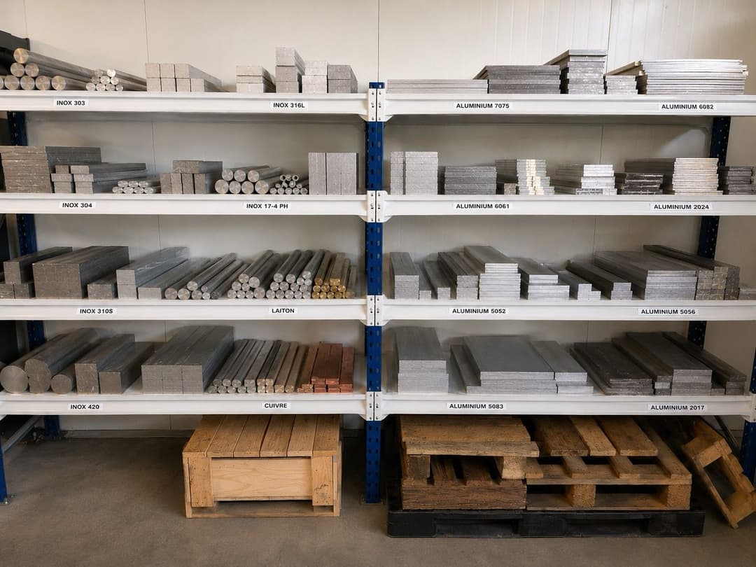 Étagères d'atelier BCL Gujan-Mestras, stock de matériaux bruts et semi-finis pour usinage aluminium